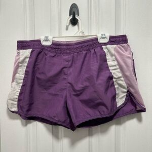 Purple and White Women's Athletic Shorts